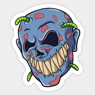 zombie head scary Sticker